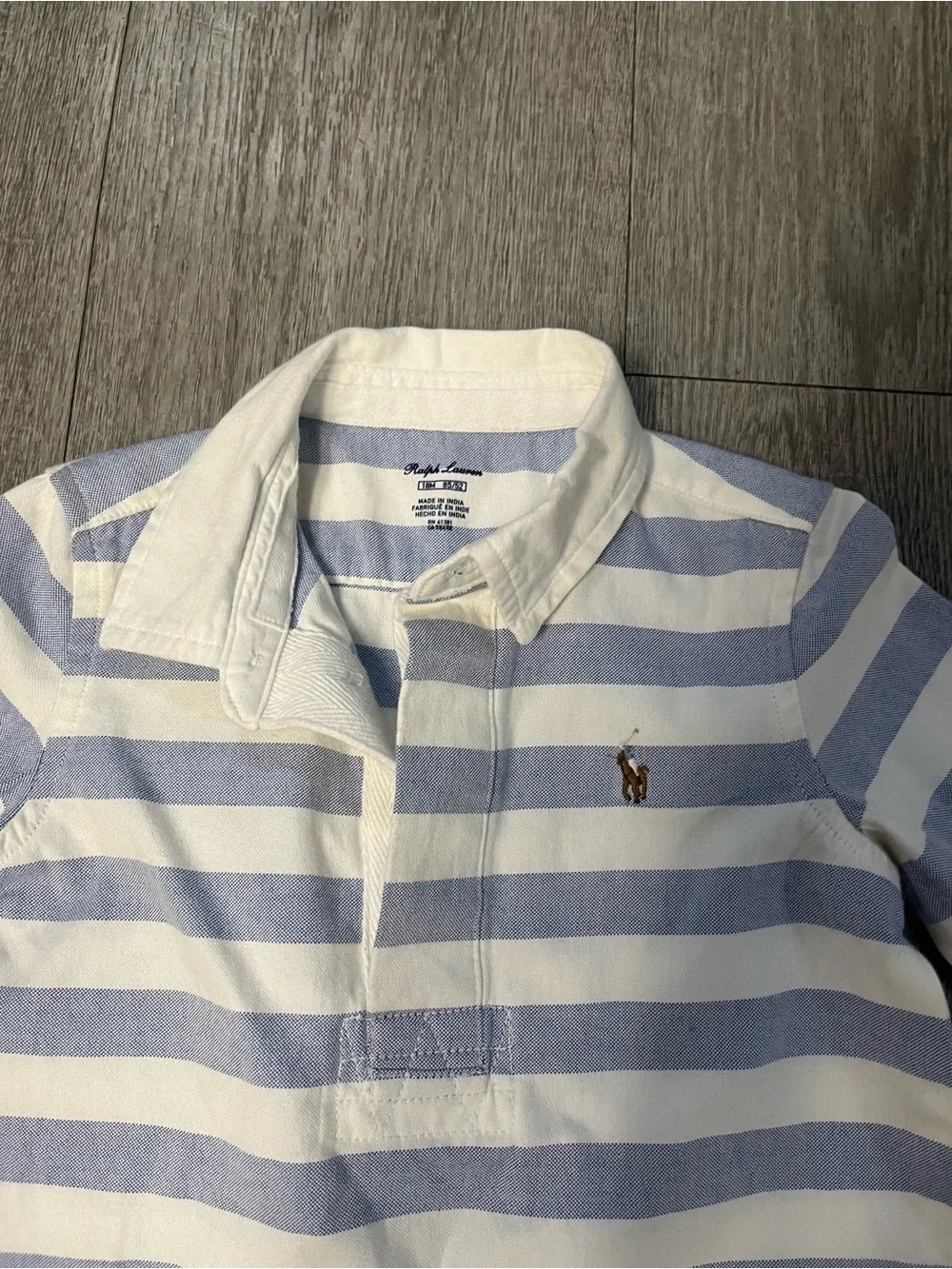 NWT Ralph Lauren Baby Boys Polo Striped Dress Shirt Cotton 18 Months